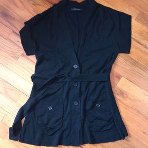 Nine West Black tie cardigan sweater